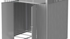 Casetta in Metallo due porte 209x249x231 cm colore grigio ripostiglio da esterno resistente